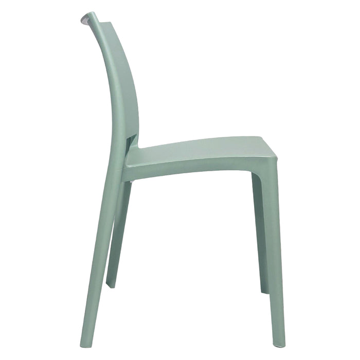 Sedia da sala da pranzo Altea in plastica colore Verde Salvia modello comfort
