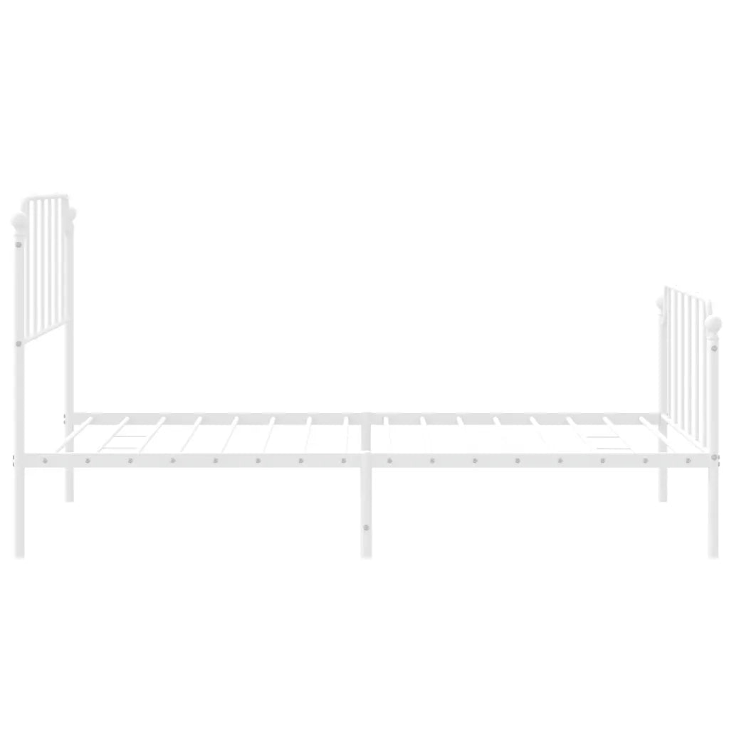 Giroletto con Testiera e Pediera Metallo Bianco 107x203 cm 373950