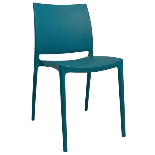 Sedia da sala da pranzo Altea in plastica colore Verde Petrolio modello comfort