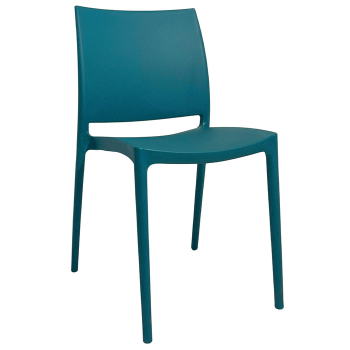 Sedia da sala da pranzo Altea in plastica colore Verde Petrolio modello comfort