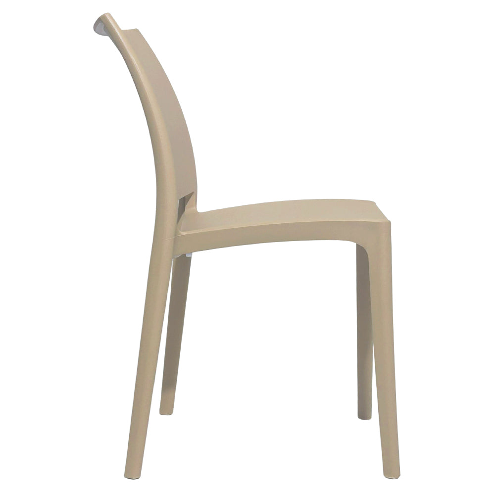 Sedia da sala da pranzo Altea in plastica colore marrone chiaro modello comfort