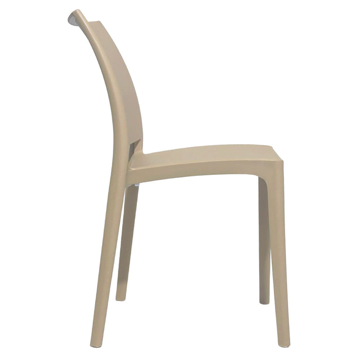 Sedia da sala da pranzo Altea in plastica colore marrone chiaro modello comfort