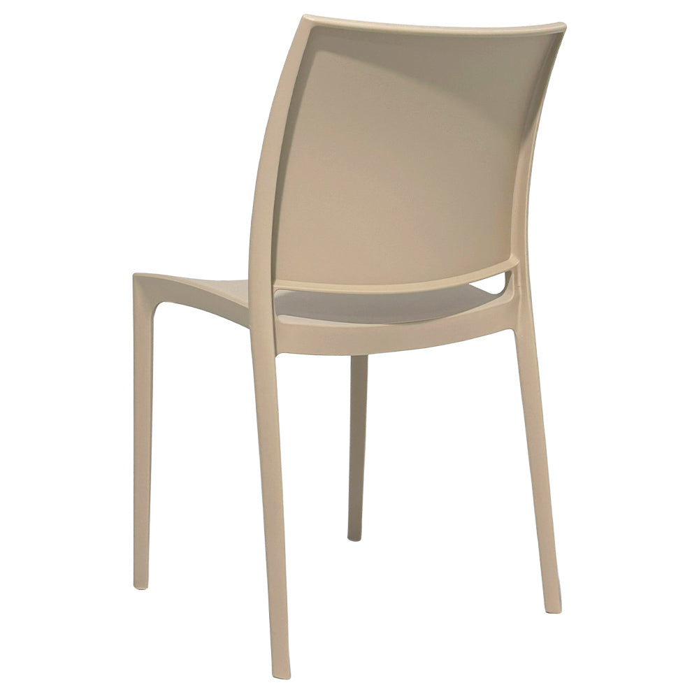 Sedia da sala da pranzo Altea in plastica colore marrone chiaro modello comfort