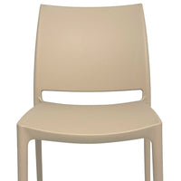 Sedia da sala da pranzo Altea in plastica colore marrone chiaro modello comfort