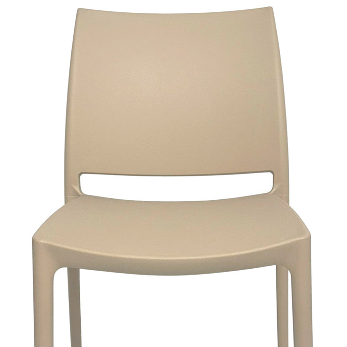 Sedia da sala da pranzo Altea in plastica colore marrone chiaro modello comfort