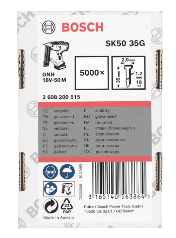 CONFEZIONE 5000 CHIODI PER LEGNO BOSCH SK50 35G DA 35mm - 2608200515