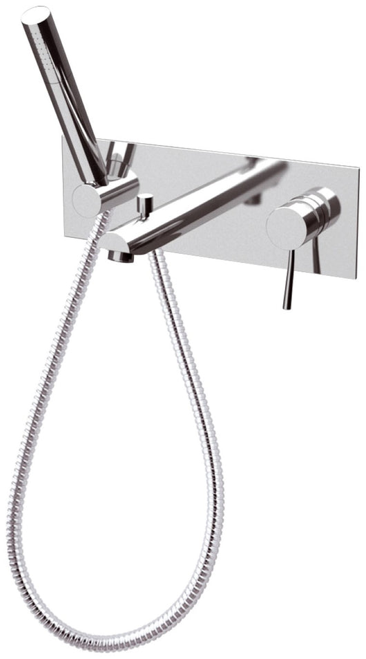 Rubinetto per vasca da incasso, deviatore e kit doccia integrato serie minimal