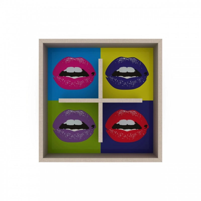 Cubo a parete decorativo mensola bacheca bocca cm 60