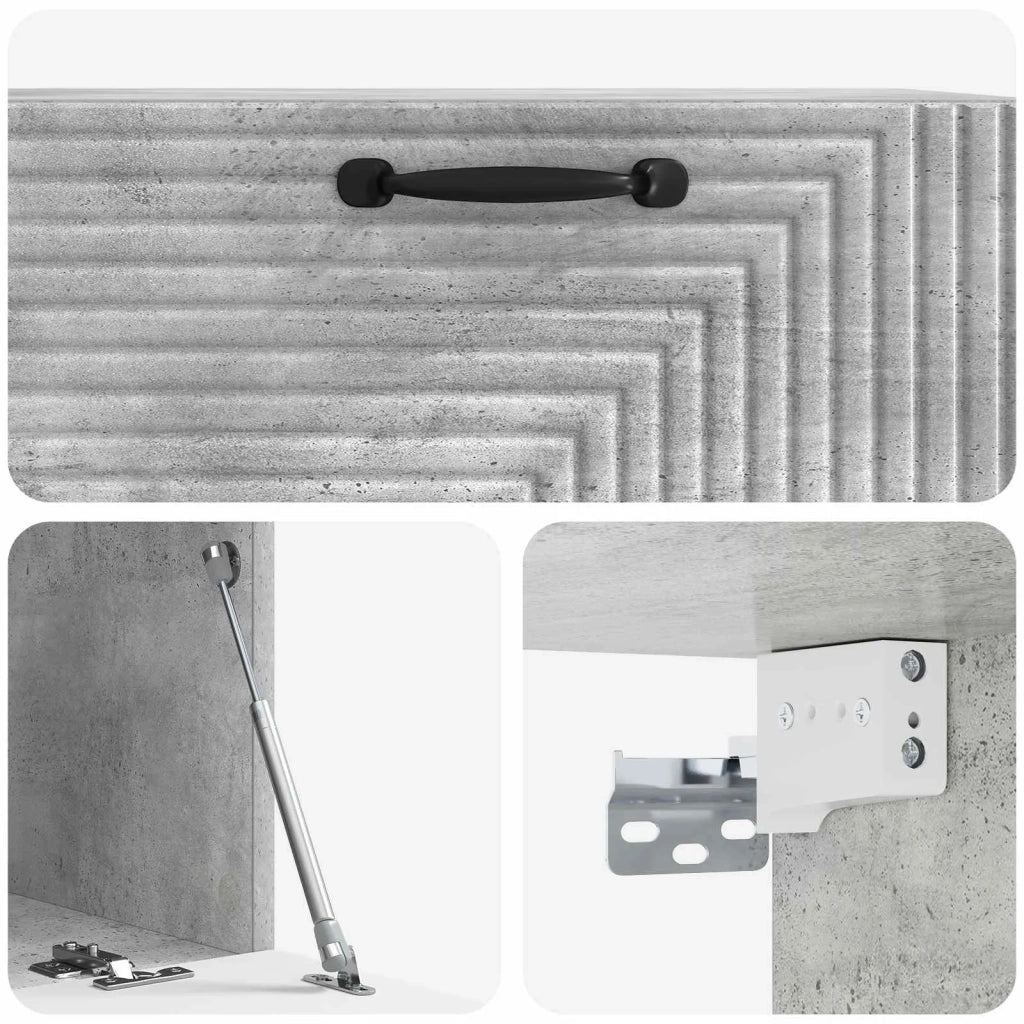 Mobile Porta TV da Muro Grigio Cemento 78,5 x 41 x 30 cm