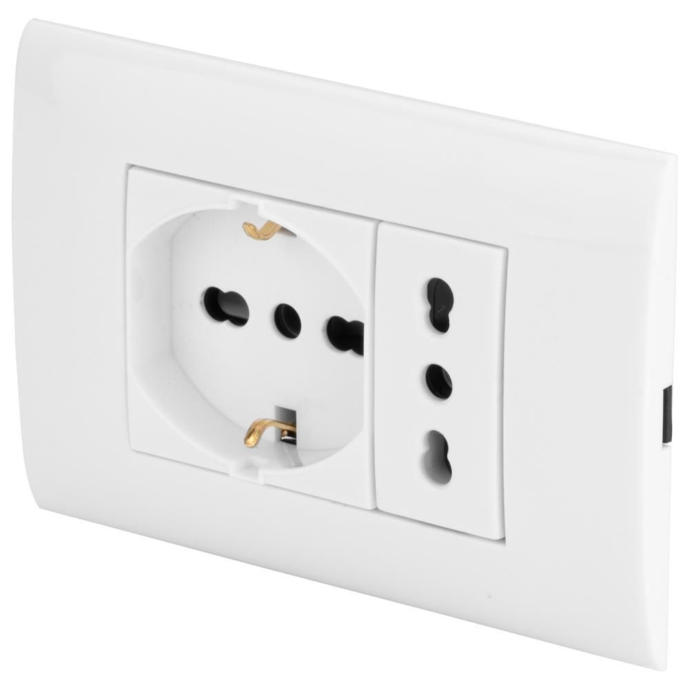 Poly Pool PP6094X presa energia 2x AC Bianco