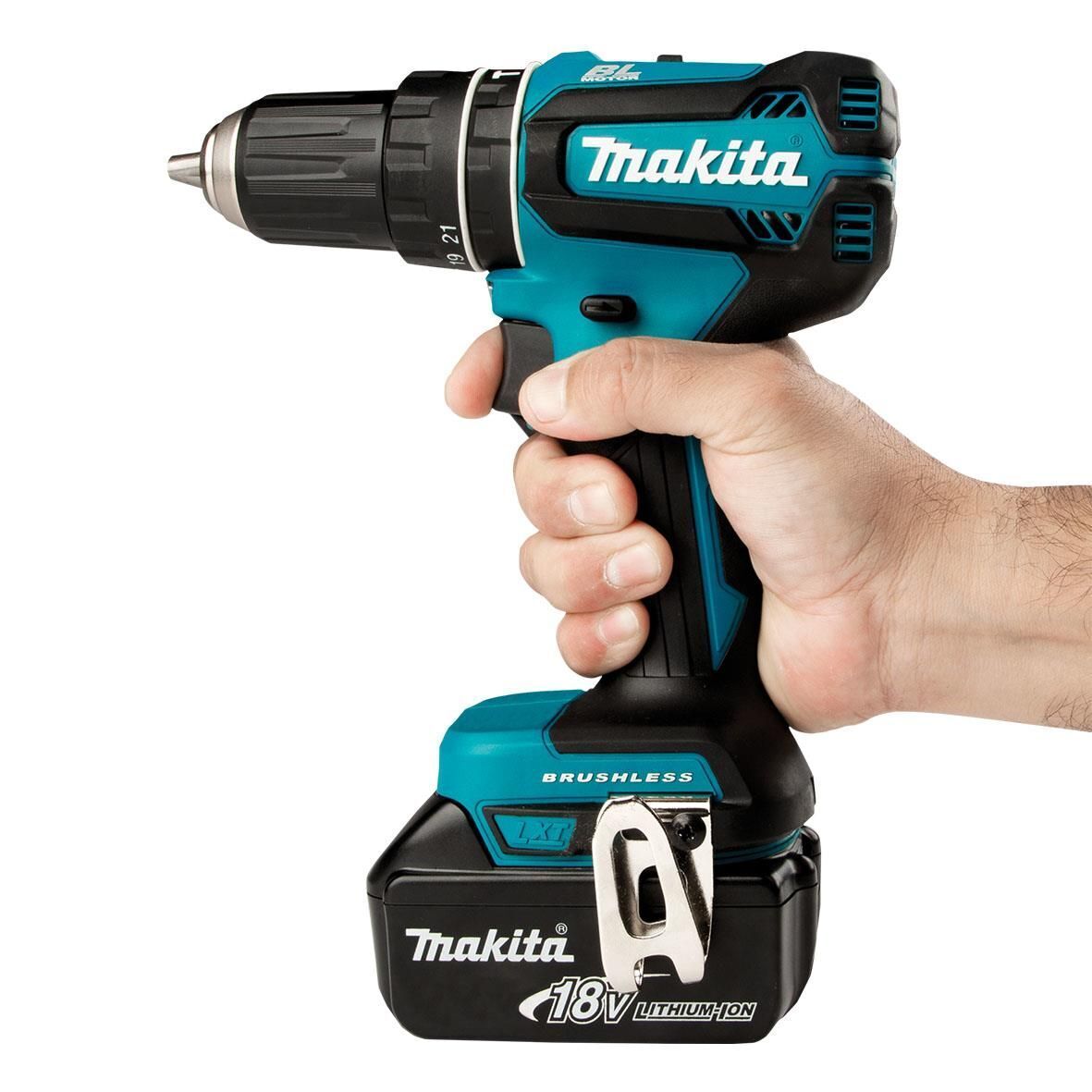Makita DHP485Z trapano Senza chiave 1,1 kg Nero, Blu