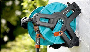 Gardena 8009-20 avvolgitubo da giardino Rocchetto montato a muro Manuale Nero, Verde