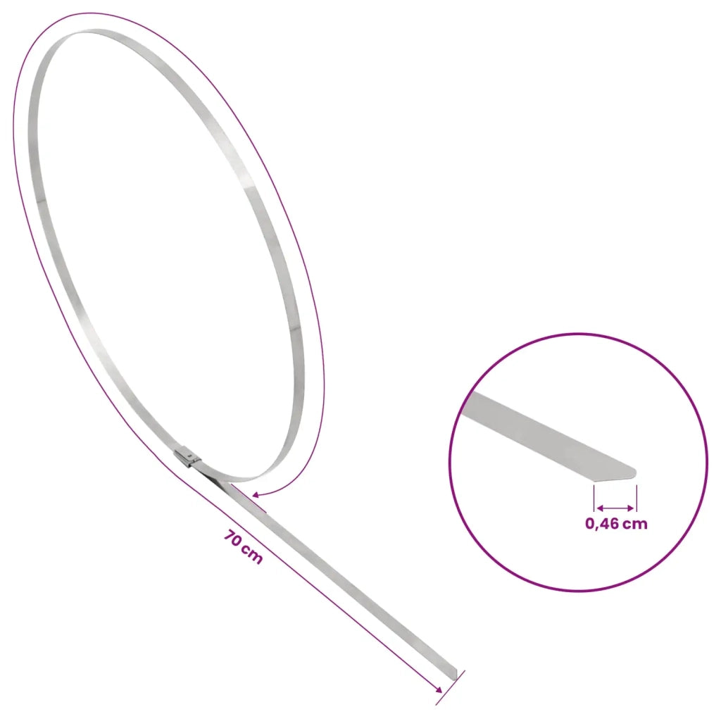Fascetta per Cavi 25 pz 4,6 x 700 mm Argento 42029337