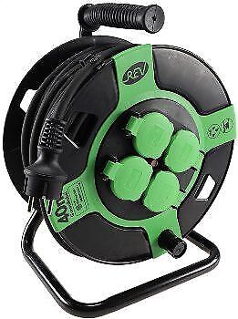 REV 10217412 prolunghe e multiple 40 m 4 presa(e) AC Interno/esterno Nero, Verde