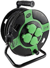 REV 10217412 prolunghe e multiple 40 m 4 presa(e) AC Interno/esterno Nero, Verde