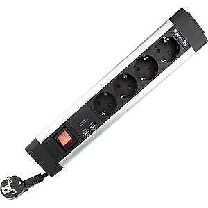 REV 0014438713 prolunghe e multiple 2,2 m 4 presa(e) AC Interno Nero, Argento