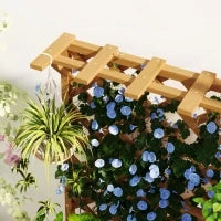 Letto per Orto Rialzato con Traliccio per Rampicanti e Pergola Superiore, 64x33x122 cm, Legno