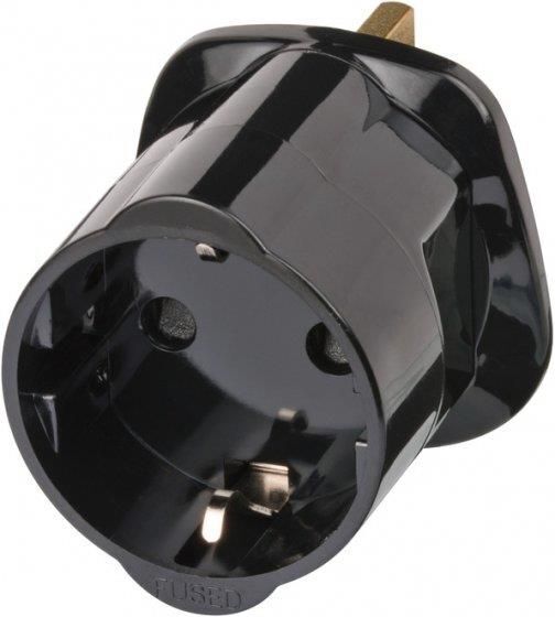 Brennenstuhl Travel Adapter earthed/GB adattatore per presa di corrente Tipo G (UK) Tipo F Nero