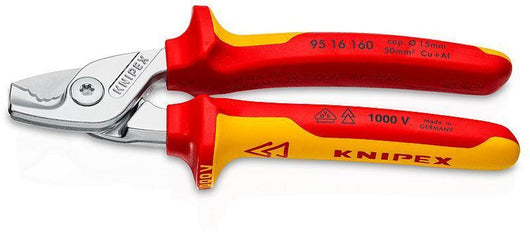 Knipex 95 16 160 tagliacavo e crimpatrice elettrici Rosso, Acciaio inossidabile, Giallo Tagliacavo di alimentazione