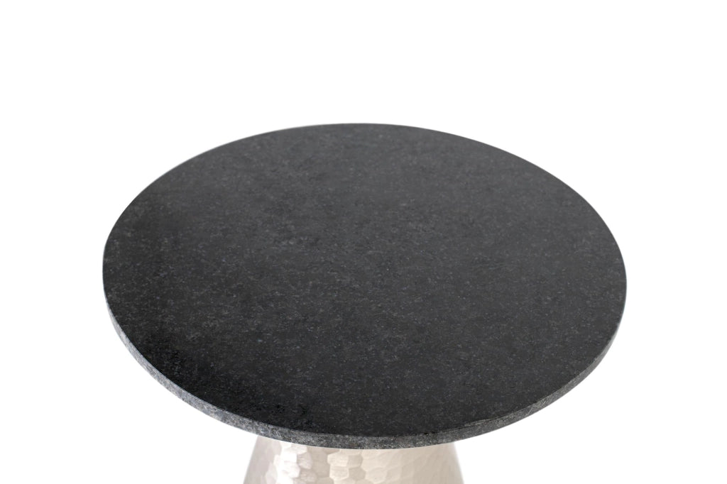 Tavolino con piano in marmo e base in alluminio