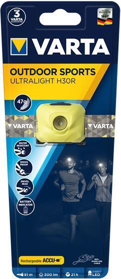 Varta OUTDOOR SPORTS ULTRALIGHT H30R Lime Torcia a fascia LED