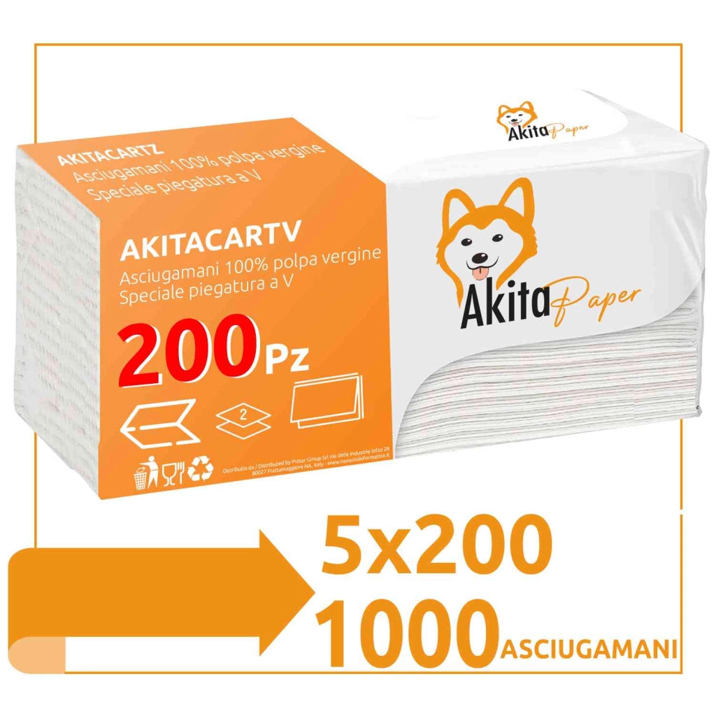 Akitaink 1000 Asciugamani Carta Piegati C V