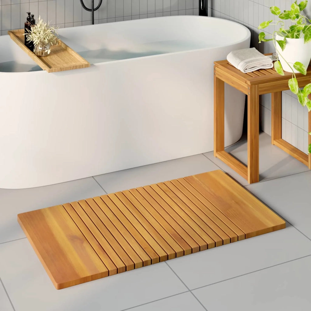 Tappeto da bagno Tinta unita Marrone 100 x 55 cm legno