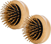 Spazzola per capelli pieghevole mini a manico di betulla compatta spazzola di sbloccaggio 2 x