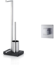 Set di spazzole per il water di acciaio inox a superficie ruvida, spazzola per il water (63,5 x 15 x 20 cm) & hanger per il water di acciaio inox a superficie ruvida (2,6 x 6 x 6 cm)