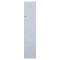 Armadietto 4 Ripiani 2 Porte Chiusura di Sicurezza Ufficio Garage Officina Acciaio Laminato a Freddo 38x46x180cm Grigio