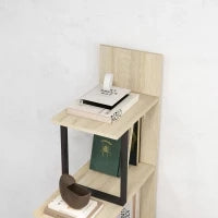 Scaffale Libreria, Separatore di Ambienti in Stile Industriale a Scala con 5 Mensole, 102 x 30 x 160 cm, Color Quercia