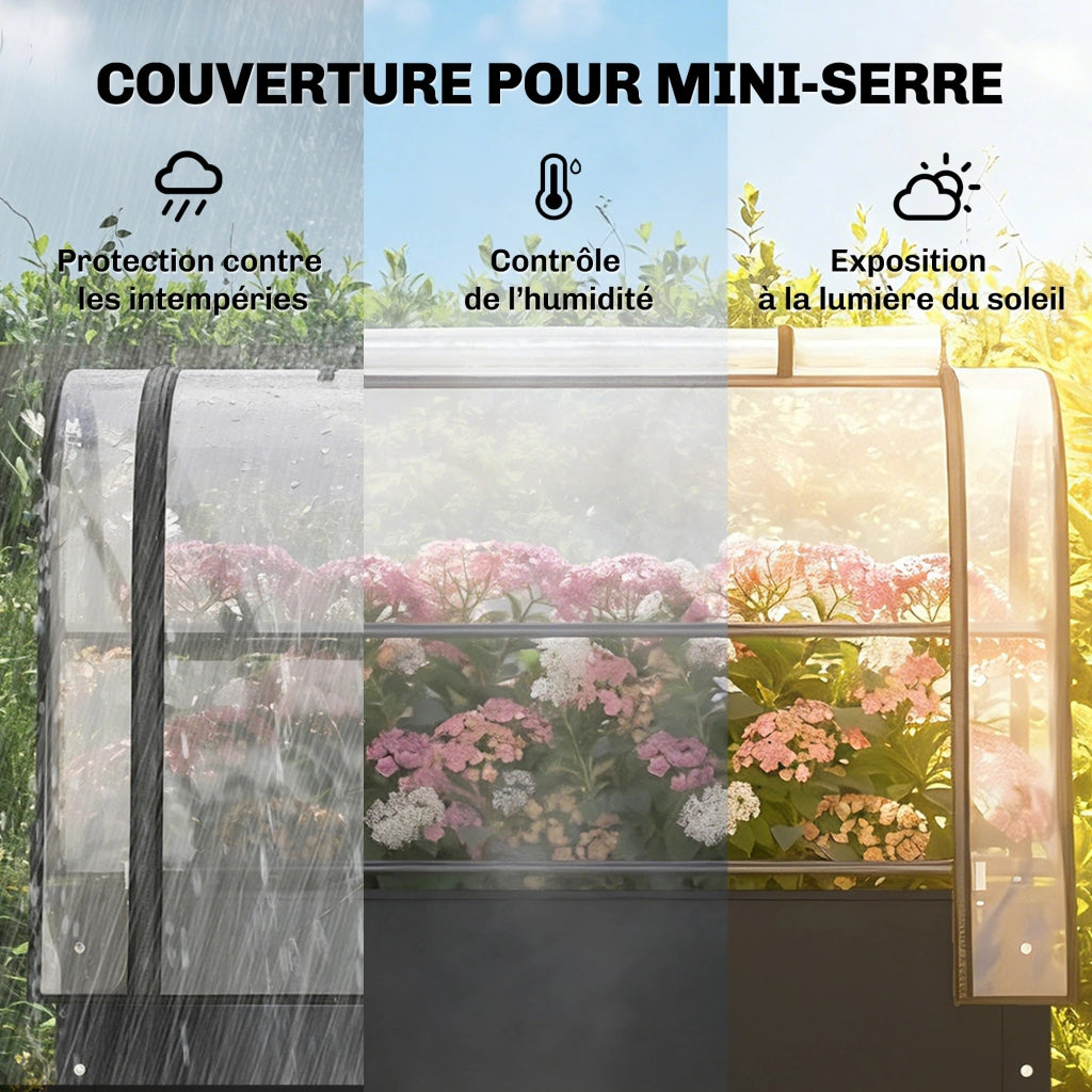 Potager da giardino con serra ¨C zephmum ¨C 100x49x136 nero