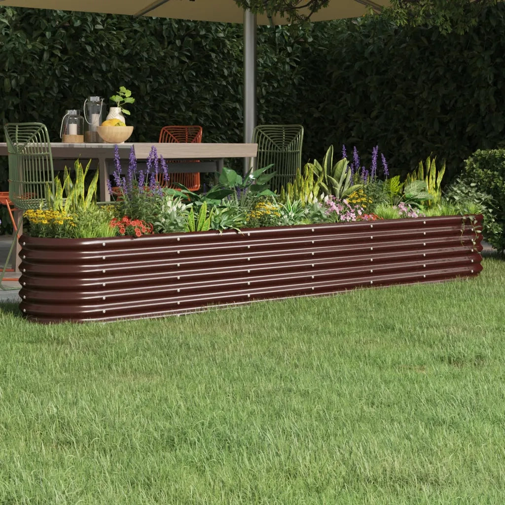Letto Giardino Acciaio Zincato 260x40x36cm Marrone 318880