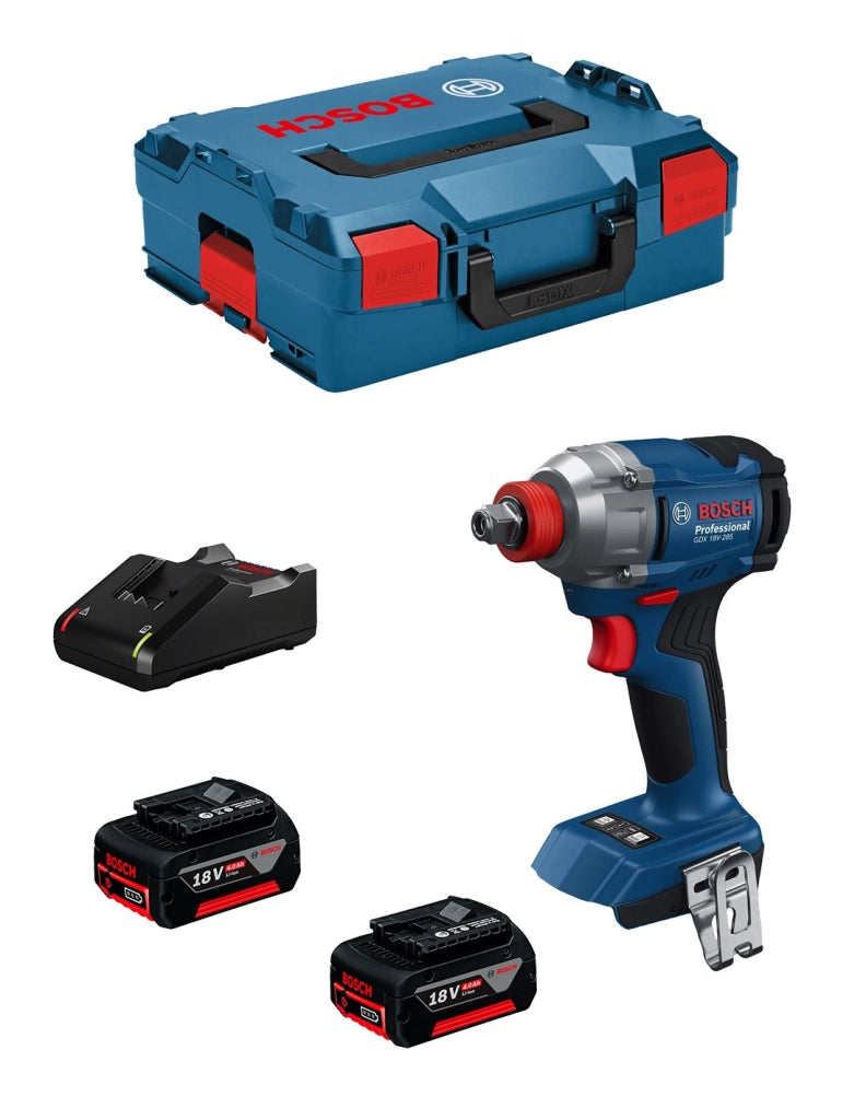 Avvitatore a massa battente BOSCH GDX 18V-285 (2 x 4,0 Ah + GAL18V-40 + L-Boxx 136)