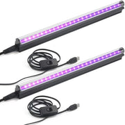 Set a LED strisce nera UV a doppio canale, 5W 28cm, buia USB, articoli decorativi per Halloween, camere, poster, rilevamento urina
