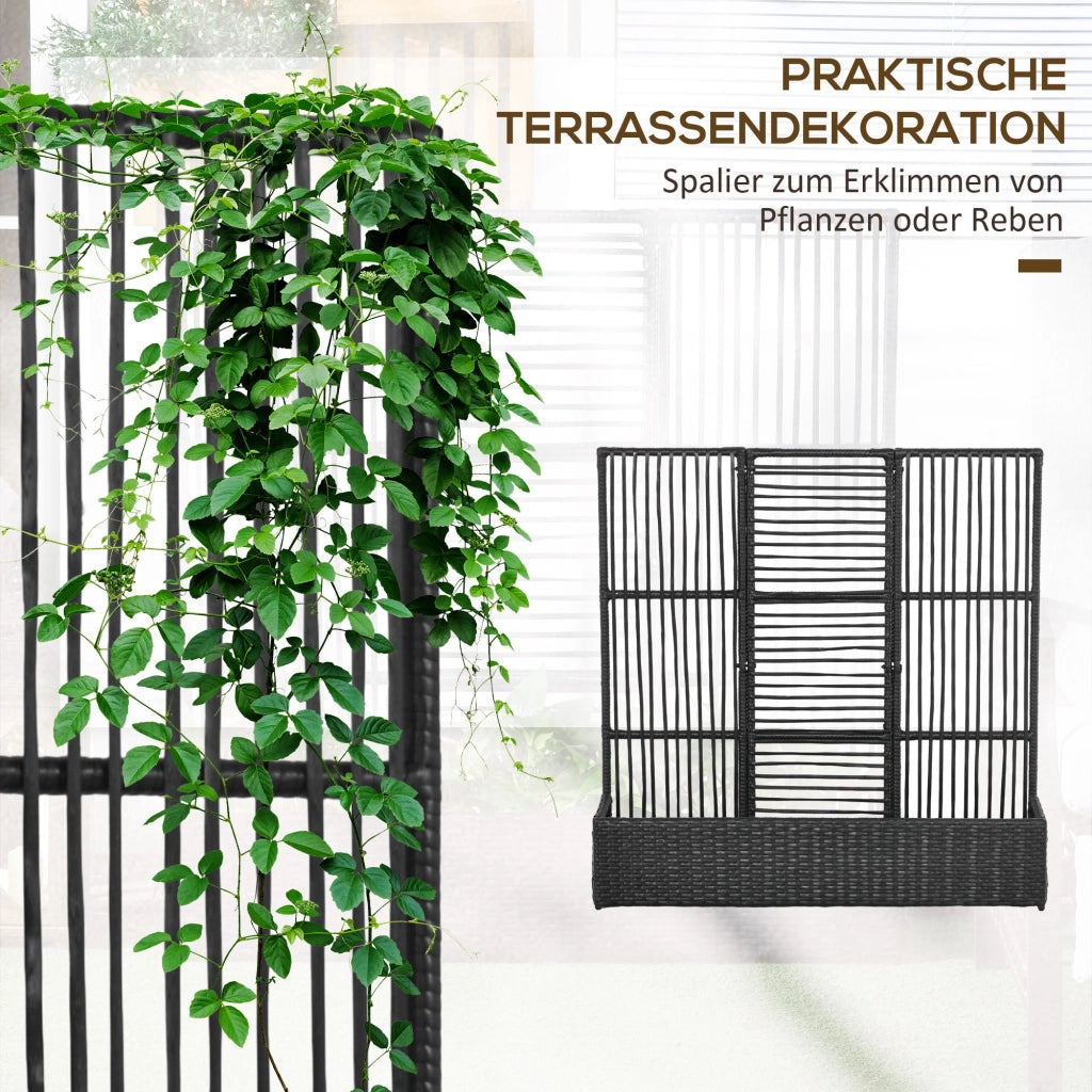 Fioriera con traliccio in polyrattan ¨C zephmum ¨C 103x29x103 cm, nero