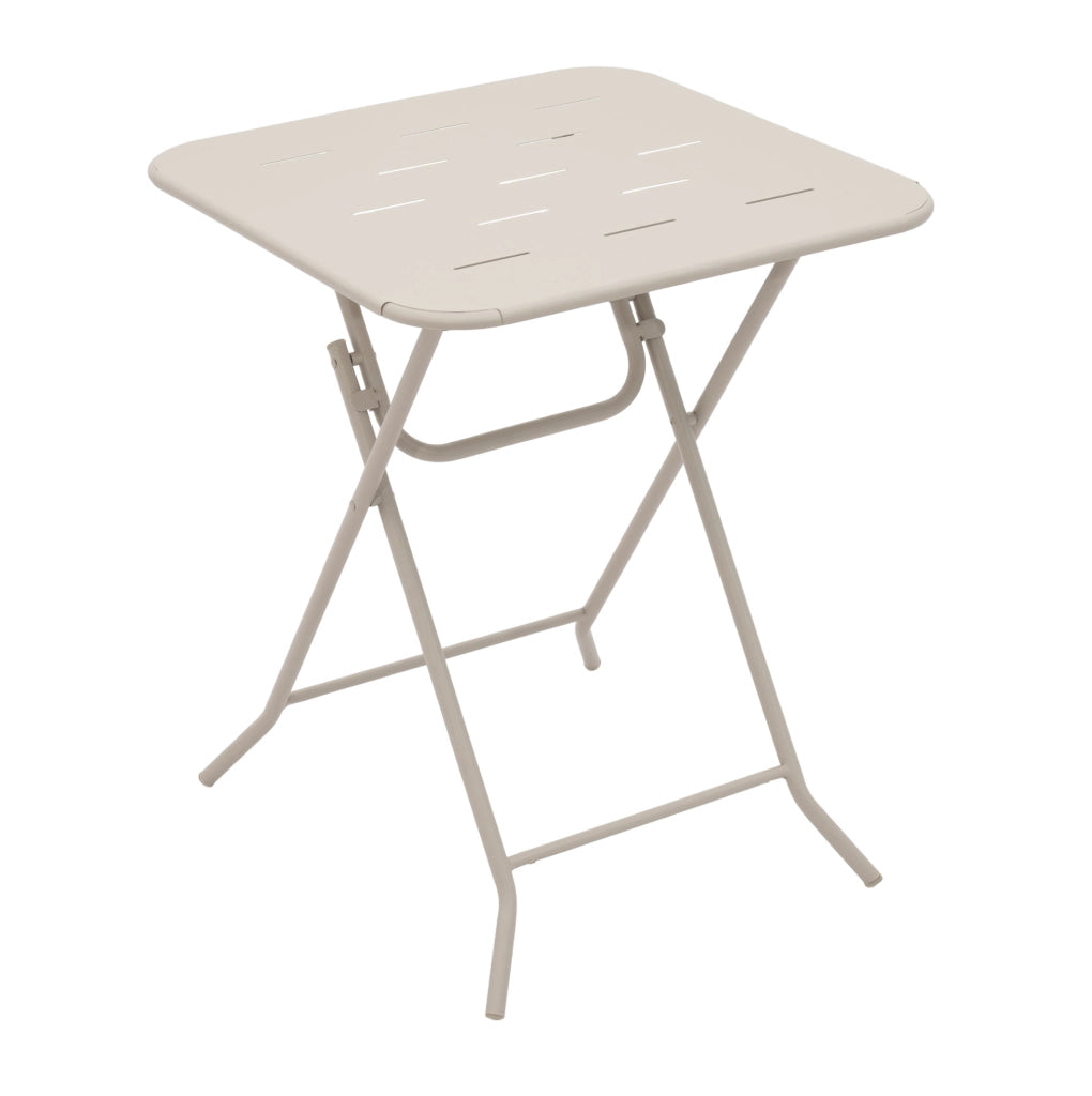 Set bistrot pieghevole da esterno 3 pezzi in acciaio beige