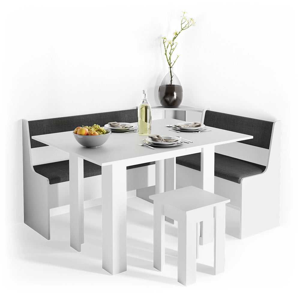 Vicco Gruppo panca ad angolo Bianco 150 x 41.5 cm con tavolo