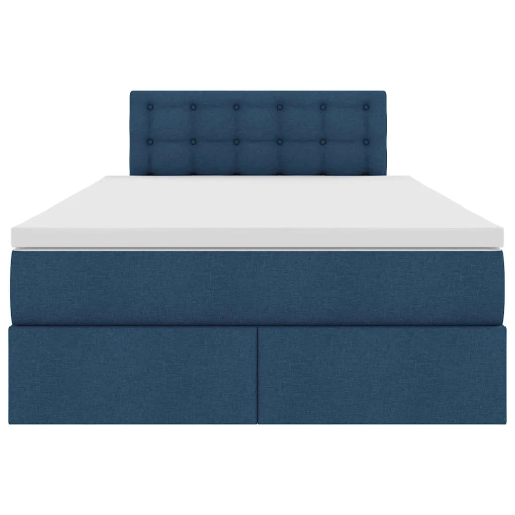 Letto con contenitore e materasso con testiera Blu 120 x 200 cm
