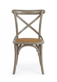 Sedia Cross Grigio Scuro in Legno