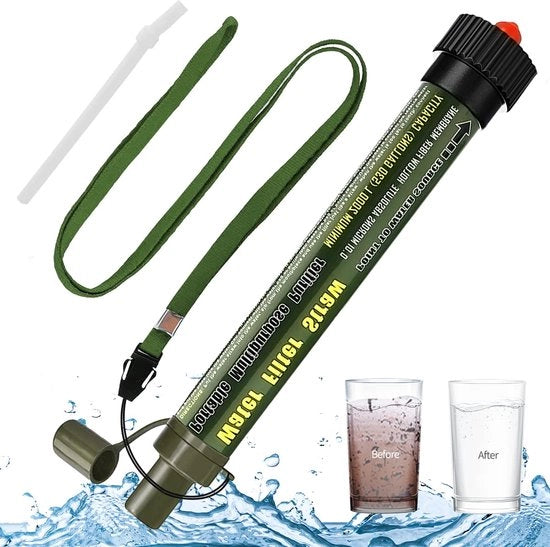 Filtro acqua 2500 litri, esterno, sopravvivenza, filtro acqua militare, certificato filtro acqua, esterno, sopravvivenza, filtro acqua per campeggio, colore verde scuro