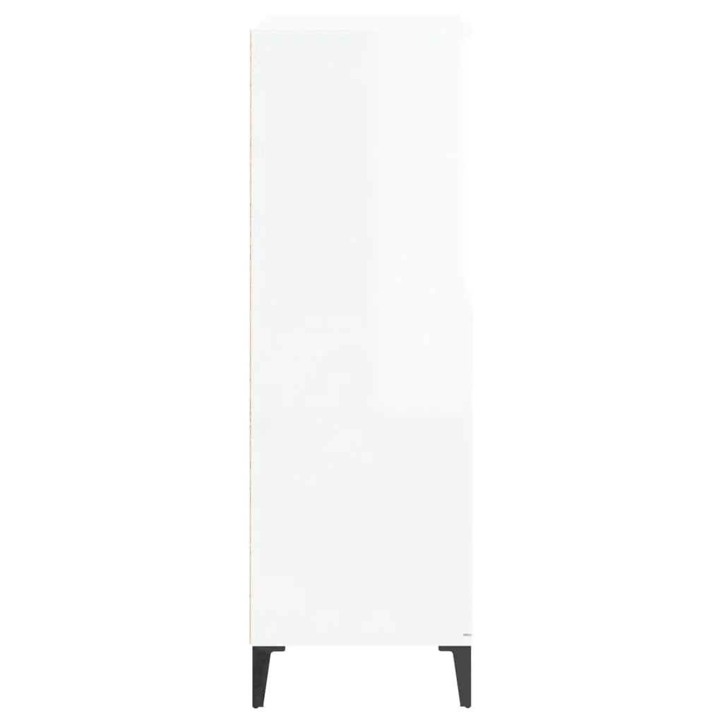 Buffet credenza cassettiera mobiletto mobile contenitore organizer cucina soggiorno lucido 60 x 36 x 110 cm legno ingegnerizzato bianco 02_0032985