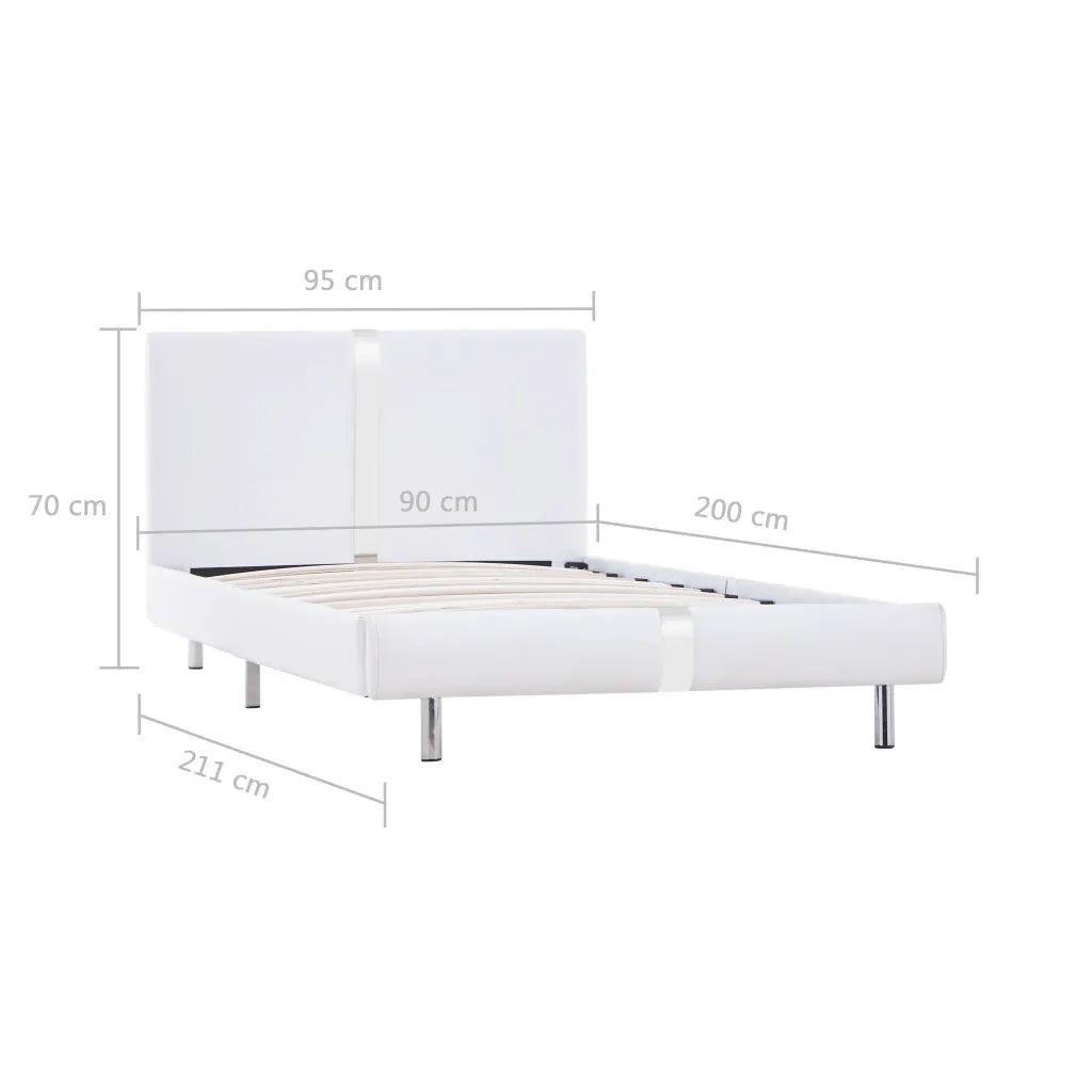 Giroletto senza Materasso Bianco in Similpelle 90x200 cm 280831
