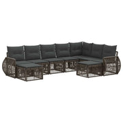 Set Divano da Giardino 9 pcs Grigio polyrattan 3435605