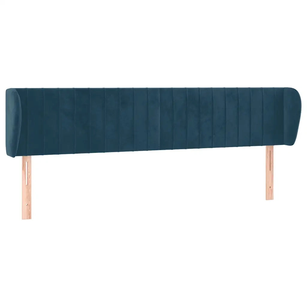 Testiera ad Orecchio-Testata con Orecchie Blu Scuro 163x23x78/88 cm in Velluto 939999