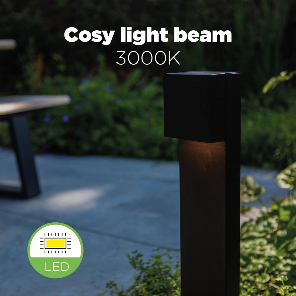 Paletto giardino LED Lutec GEMINI XF nero 800lm IP54