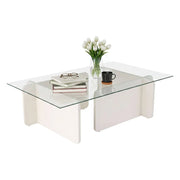 Kallias, Tavolino da Salotto Portariviste, 105x65x30h cm Bianco