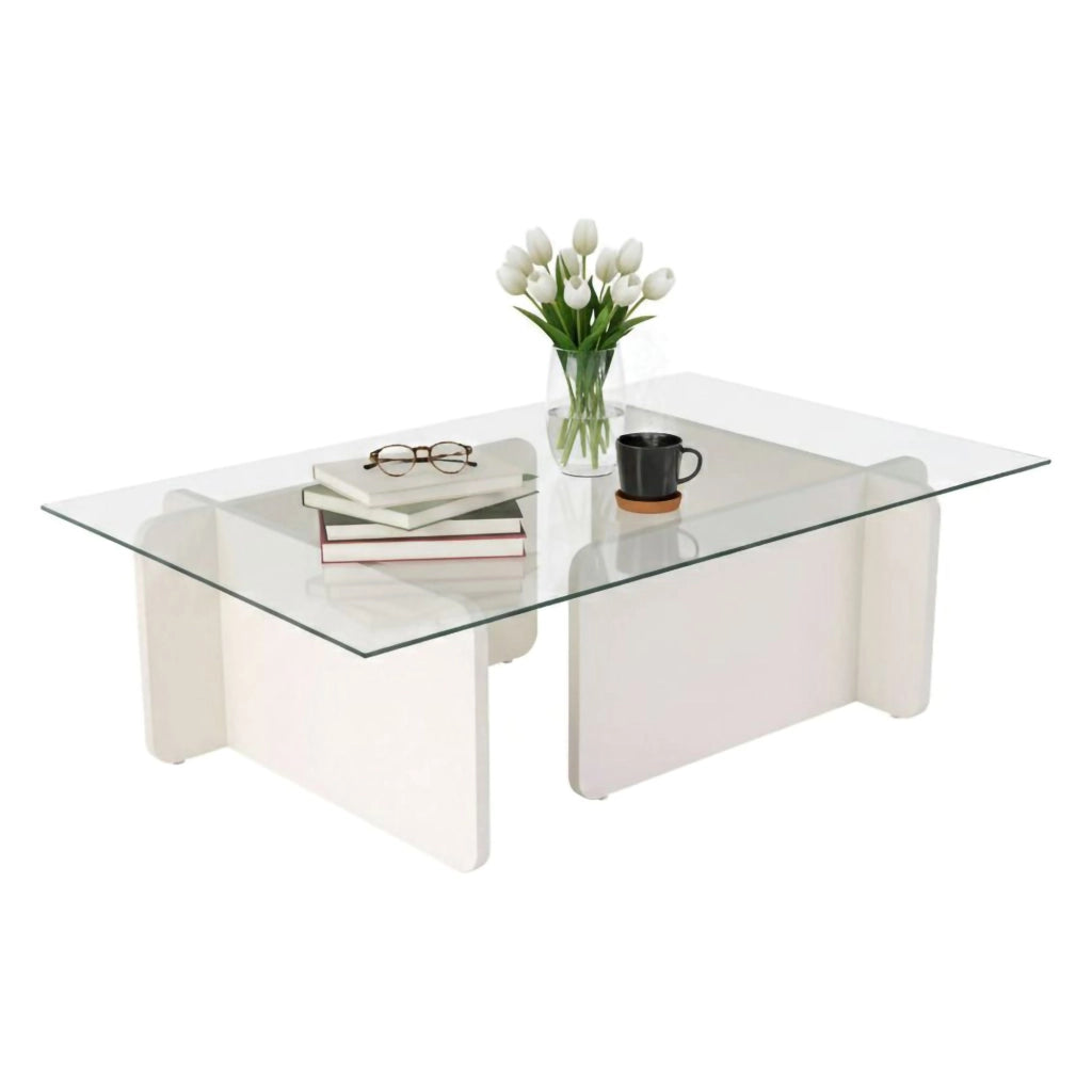 Kallias, Tavolino da Salotto Portariviste, 105x65x30h cm Bianco