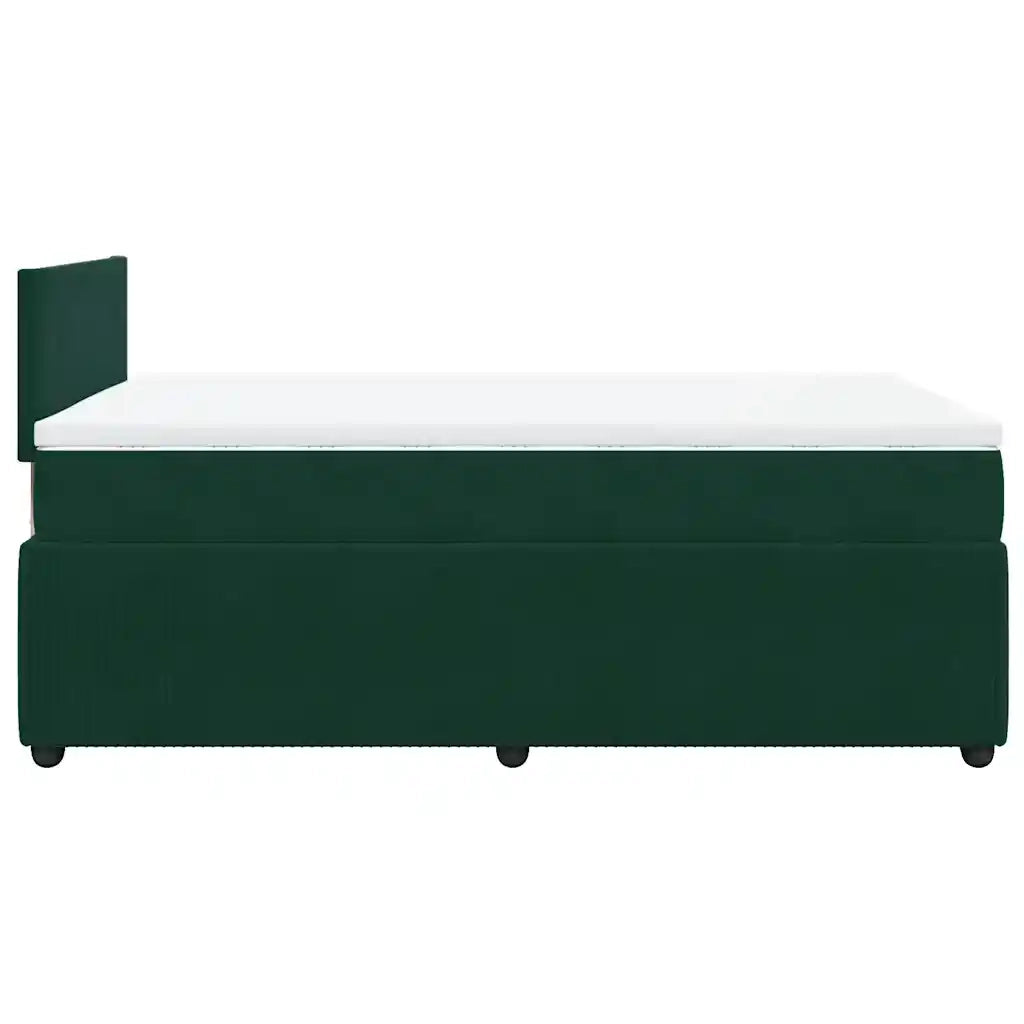 Giroletto a Molle con Materasso Verde Scuro 120x190 cm Velluto 3287683