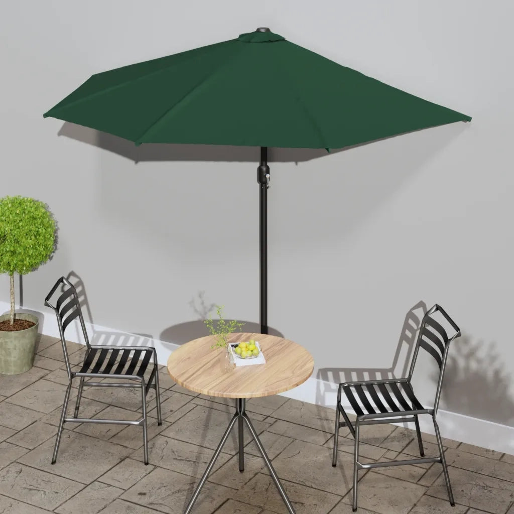 Ombrellone da Balcone-Ombrello da giardino Palo in Alluminio Verde 270x144 cm a Met¨¤